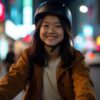 a person wearing a helmet