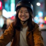 a person wearing a helmet